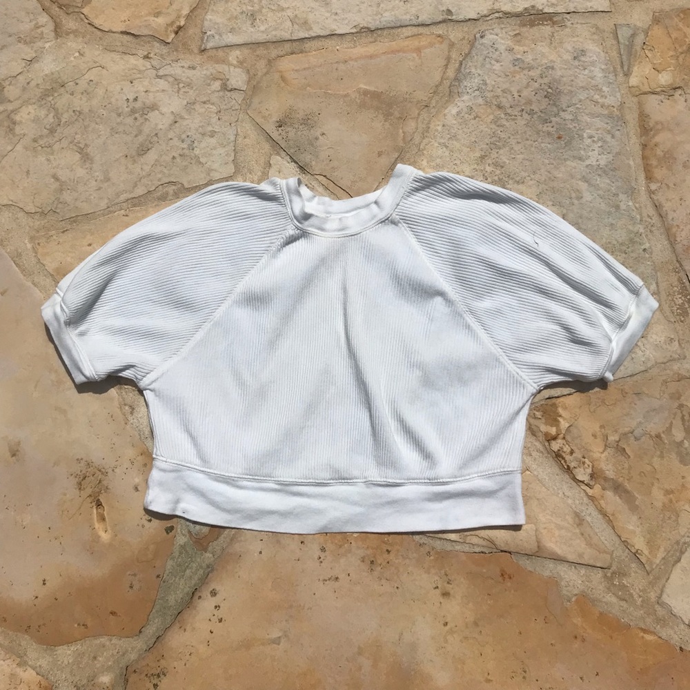 White cropped shirt